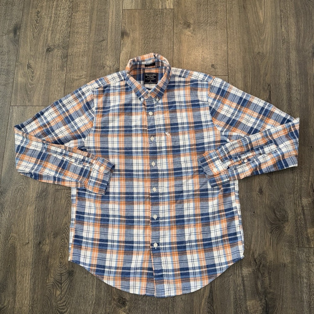 Abercrombie & Fitch Muscle Mens XL Button Up Shirt Warm Plaid Multicolor Outdoor